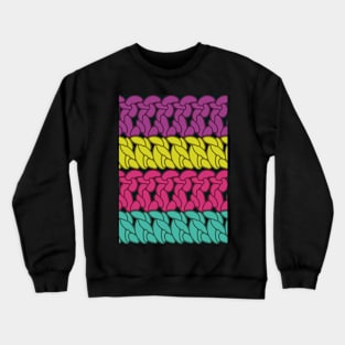 Pseudo crochet stitch pattern with pink and turquoise Crewneck Sweatshirt